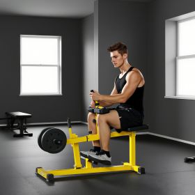 Adjustable Steel Seated Calf Raise Exercise Strength Training Gym Equipment, Yellow (Option: Yellow-1090x480x150 mm)