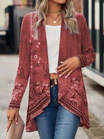 Shawl Small Suit Cardigan Outer Wear Ethnic Style (Option: Red-XXL)